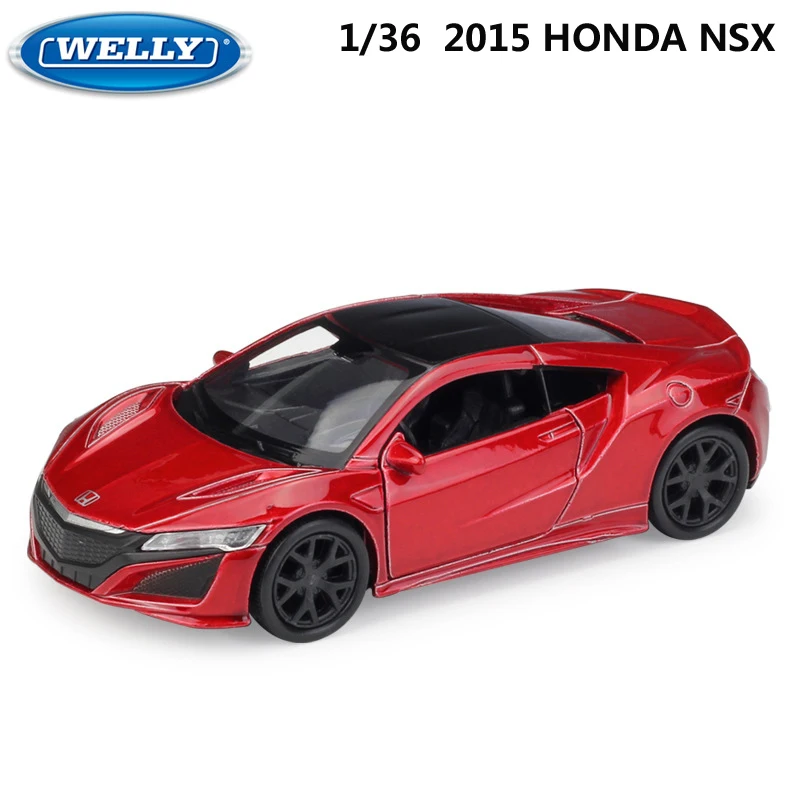 Модель автомобиля WELLY 1:36 в масштабе 2015 HONDA NSX игрушечный автомобиль с откидной