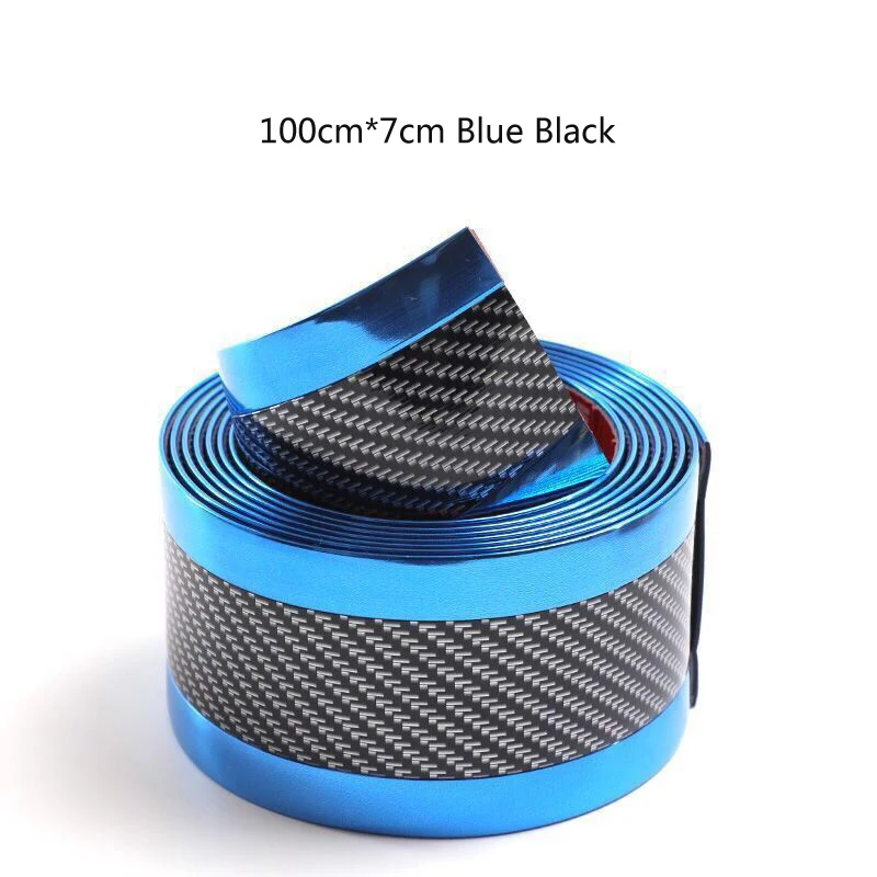 100X7cm Blue Black 1 метр резиновая формовочная полоска резиновая для автомобильной двери педаль отделка бампер DIY порога протектор края защита автомобиля Стайлинг - Цвет: 100X7cm Blue Black