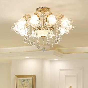 

Sale European crystal chandelier ceiling lamp living room modern bedroom room warm atmosphere simple European lamps