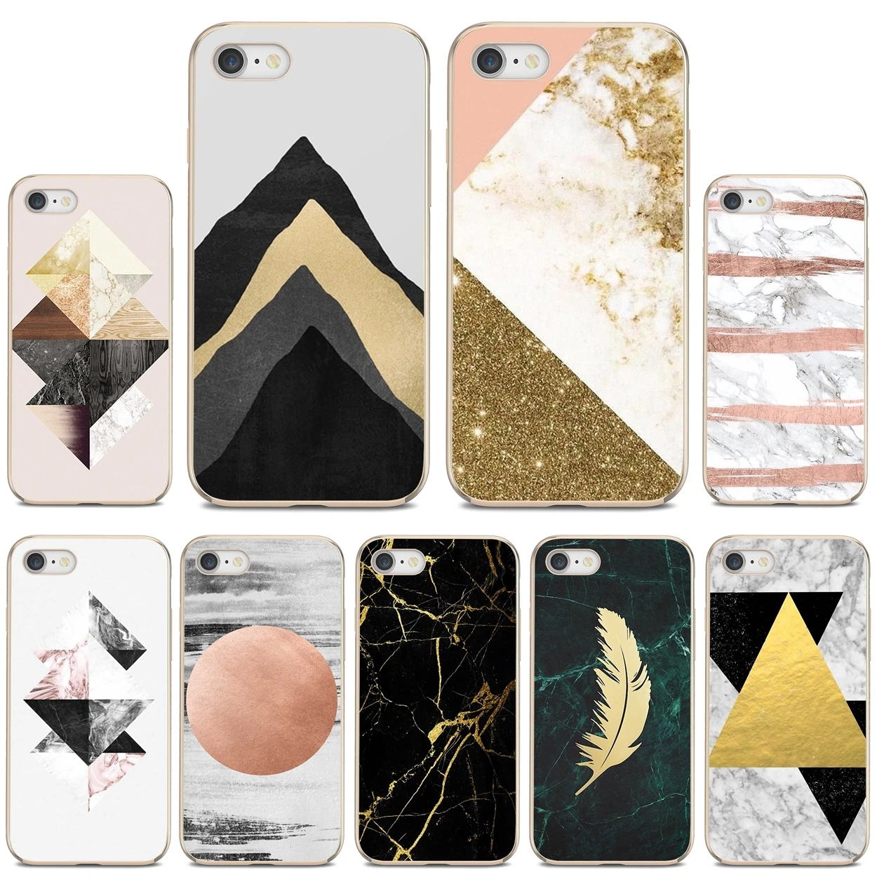 For Huawei P30 P40 P20 P7 P8 P9 P10 Lite Plus Pro 2015 2016 2017 Mini marble tri black gold hellip Silicone Case Cover | Мобильные