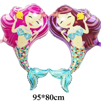 

50pcs Mermaid balloon foil material animal a little mermaid helium balloons for children toy wholesale