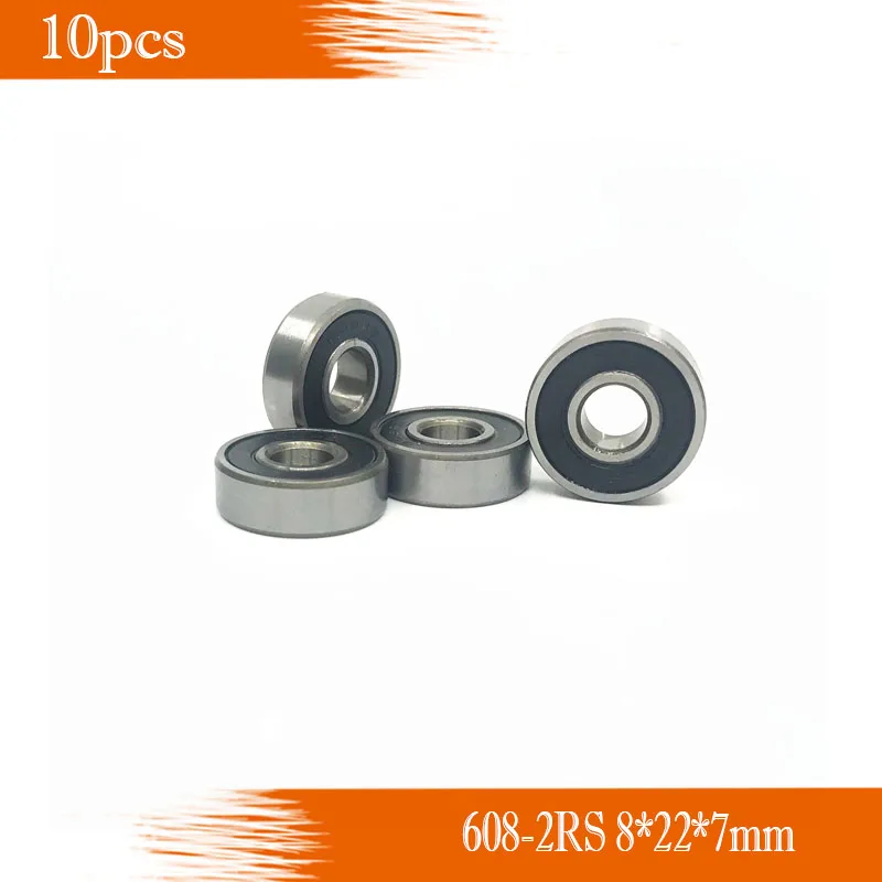 

608 RS 10PCS 608-2RS 8*22*7mm Skateboard 608 2RS Ball Bearings Miniature 608-2RS Bearing 608RS 8X22X7mm