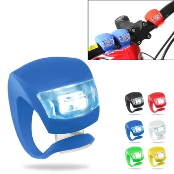 

Bicycle Front Light Silicone LED Head Front Rear Wheel Bike Light Waterproof Cycling With Battery Bicycle Accessories Bike Lamp