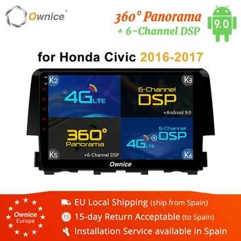 

Ownice K2 K3 K5 K6 Octa core Android 9.0 Car Radio Stereo Navi gps for Honda Civic 2016 2017 Car dvd player 4G 360 Panorama DSP