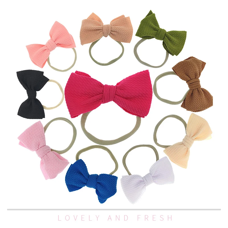 5pcs/lot Baby Bowknot Headband Girls Bows Haarband Comfort Infant Princess Headdress Baby Girl Turban Headwear Hair Accessories