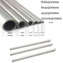 Tubo capilar de acero inoxidable 304, 1-3 piezas, OD 10/8/6/5/4/3mm ID10/9/8/7/6/5/4/3/2mm longitud 500mm