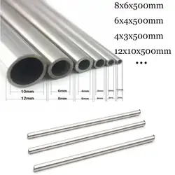 1-3pcs 304 Stainless Steel Capillary Tube Pipe OD 10/8/6/5/4/3mm ID10/9/8/7/6/5/4/3/2mm Length 500mm