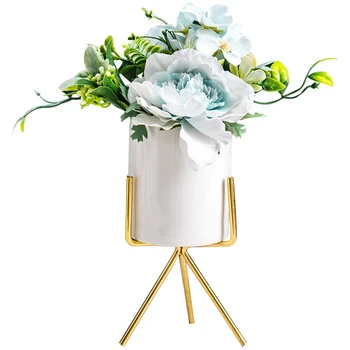 

B-LIFE Artificial Plant in Ceramic Pot Decorative Bonsai Desktop Faux Potted Plants Planter for Indoor Home Office Decor
