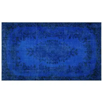 

Handmade Blue Vintage Overdyed Turkish Area Rug 172x294 Cm-5'8''X9'8''