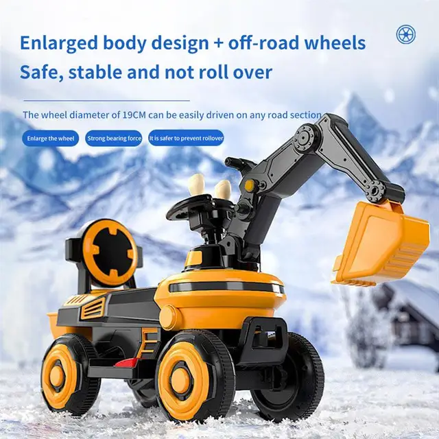 Children Toy Electric Excavator With Music Light Kids'S Ride-On Toy Walker Scooter birthday Gift For 2-6 Year Old Child Tricycle 1