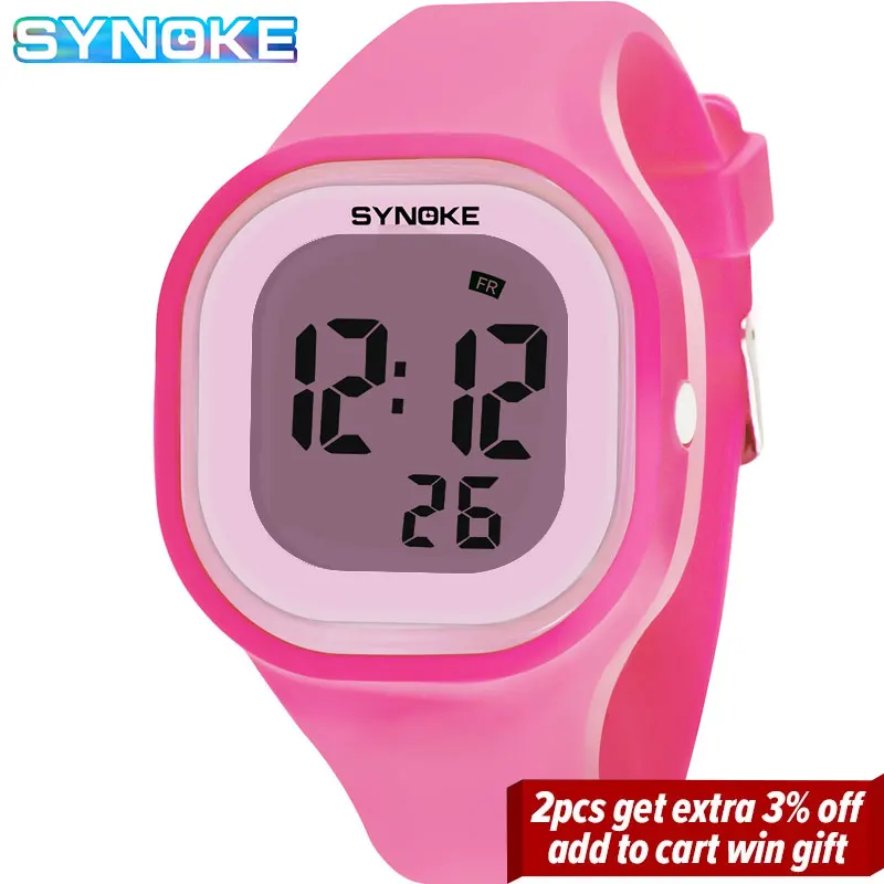 SYNOKE Brand Children Watch Fashion Kids Watches Boys Alarm LED Digital Watch For Kids Children Student Waterproof Wristwatch 2