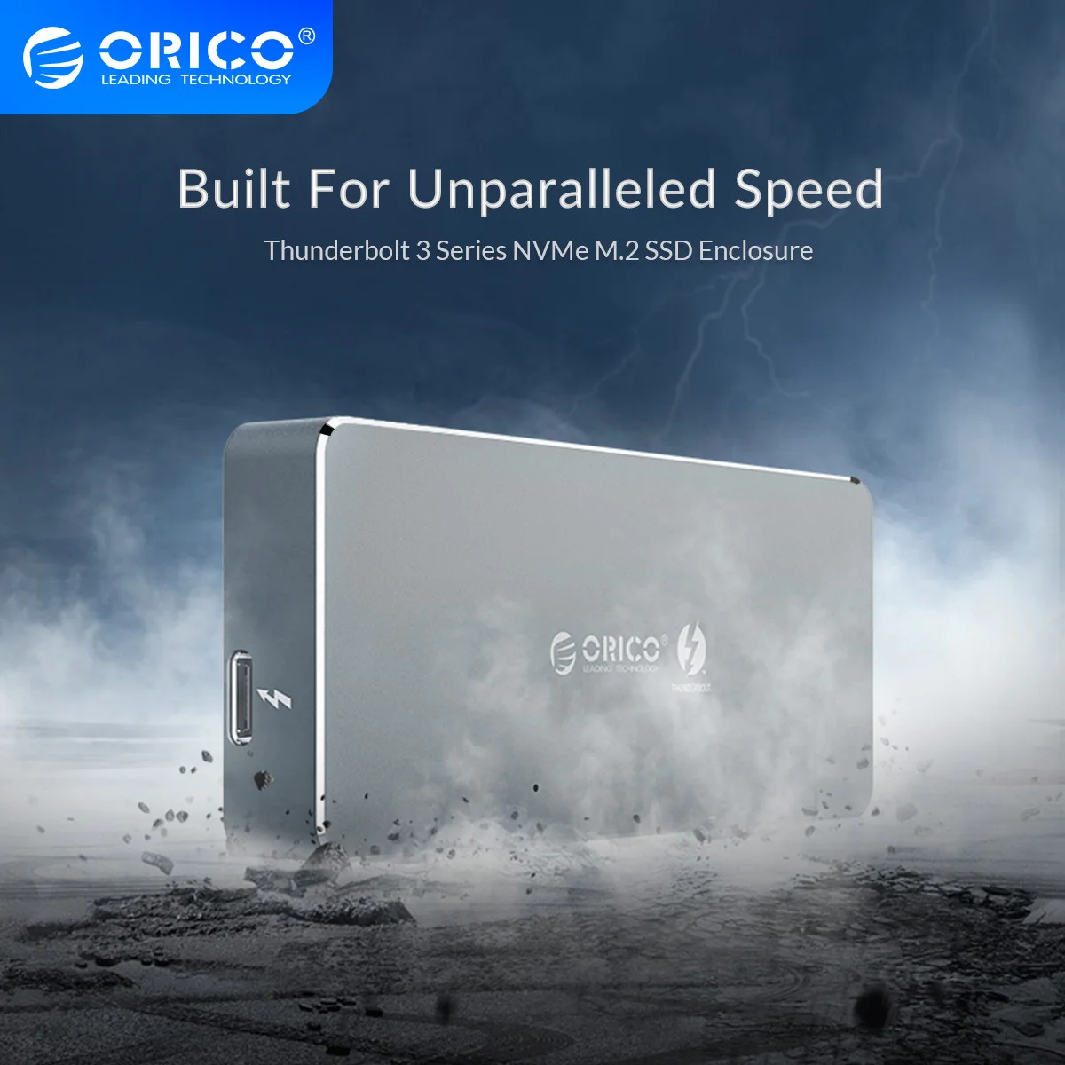 Чехол ORICO M.2 NVME Thunderbolt 3 40 Гбит/с SSD поддержка алюминиевого Type C с кабелем USB жесткий
