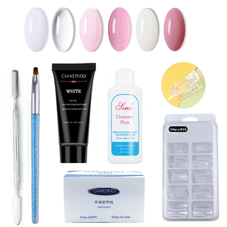 

Nail UV Crystal Extension Glue Wide Nail Phototherapy Solid Extension Glue 7 Set Nails Gel Nails Extensions For Nails Manicure