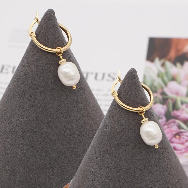 (5 pairs)Freshwater Pearl Earring Christmas Women Jewelry Handmade Stainless Steel Natural Pearl Pendants Earrings