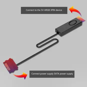 

1 PC 5V Colorful ARGB Controller RGB Fan Light RF Remote Control SATA Power Supply