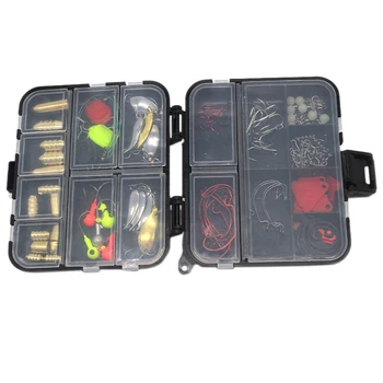 

127Pcs Bait Tools Hooks Set with Fishing Gear Lua Crank Hooks Lead Holder Fishing Lure Set Free Tackle Box