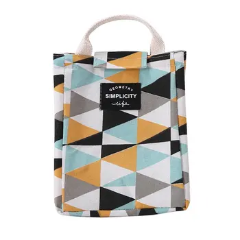 

Geometric square insulation bag cotton and linen insulation bags travel storage items practical lunch box storage bags