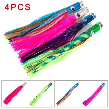 

4pcs Octopus Squid Skirt Lures Bait Saltwater Soft Fishing Lures Artificial Bait Without Hook 30cm/35g