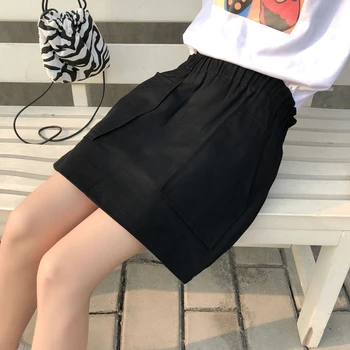 

Summer Vintage Harajuku version A-line skirt Korean bf wind retro tooling skirt women