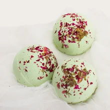 100g Deep Sea Salt Bath Ball Bomb Explosion Bathing Ball Bubble Natural Sea Salt Bath Ball with Dried Flower Body Essential Oil