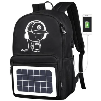 

2020 Men Backpacks Solar Cartoon Anti-theft Waterproof 14inches Usb Charging School Bags For Teenagers Designer Backpack