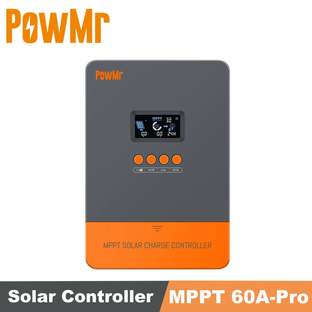 60A MPPT Solar Panel Charge Controller LCD 12V/24V Regulator for LI-BAT Chargers