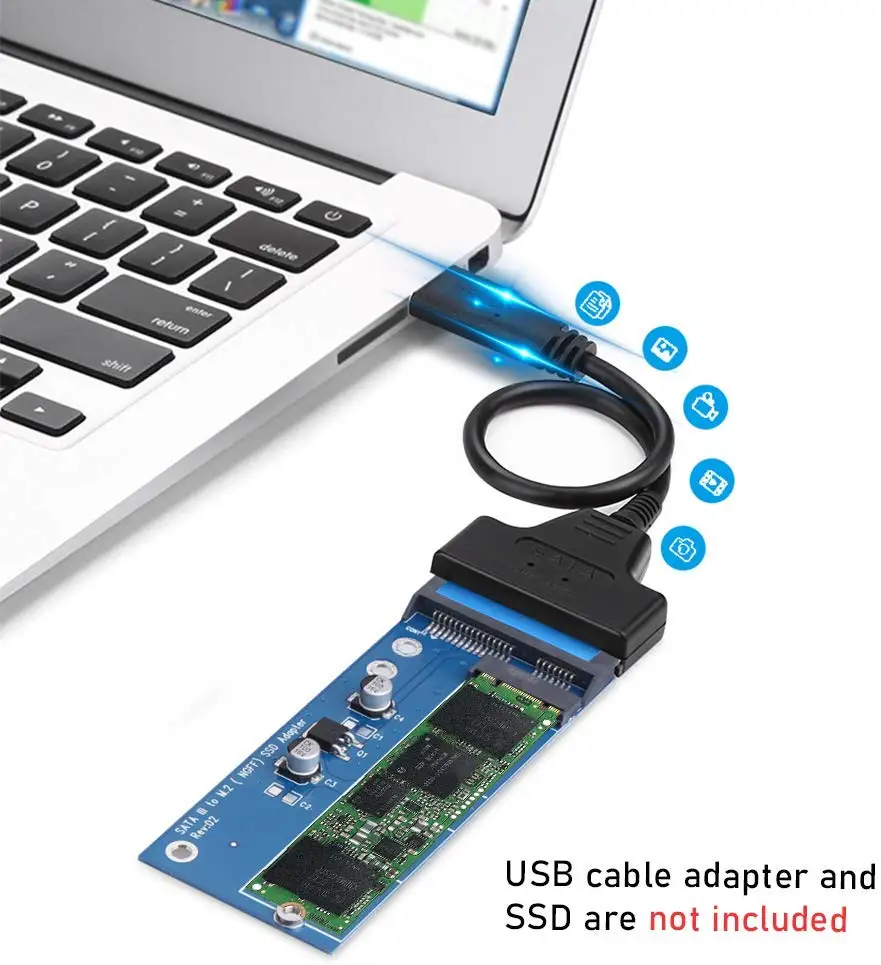 Адаптер onbian M2 SSD NGFF в SATA 6 Гбит/с адаптер M.2 22 контактный III для конвертер ноутбука и