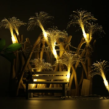 

Optic Fiber String Light Romantic Atmosphere Holiday Wedding Night Party Led Children Gift Crystal Living Room Flower Shape