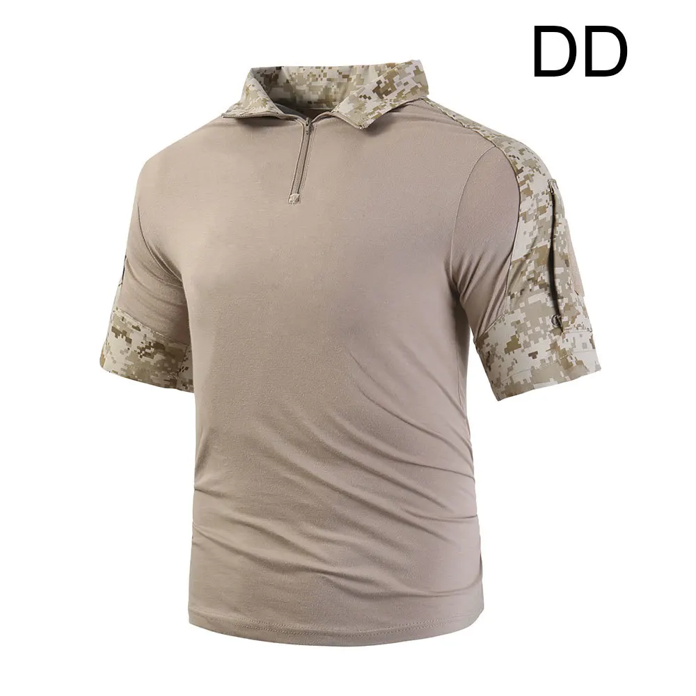 SINAIRSOFT Мужская тактическая футболка с коротким рукавом, уличная камуфляжная Военная футболка с молнией, Спортивная нейлоновая LY2072