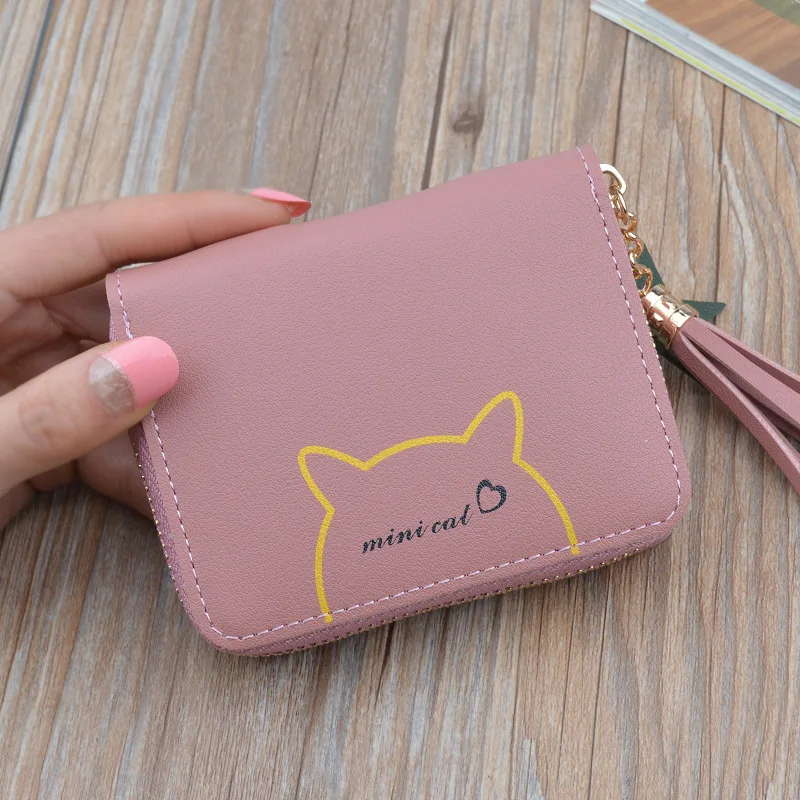

Ms small wallet zipper short tassel new students wallet small mini change purse