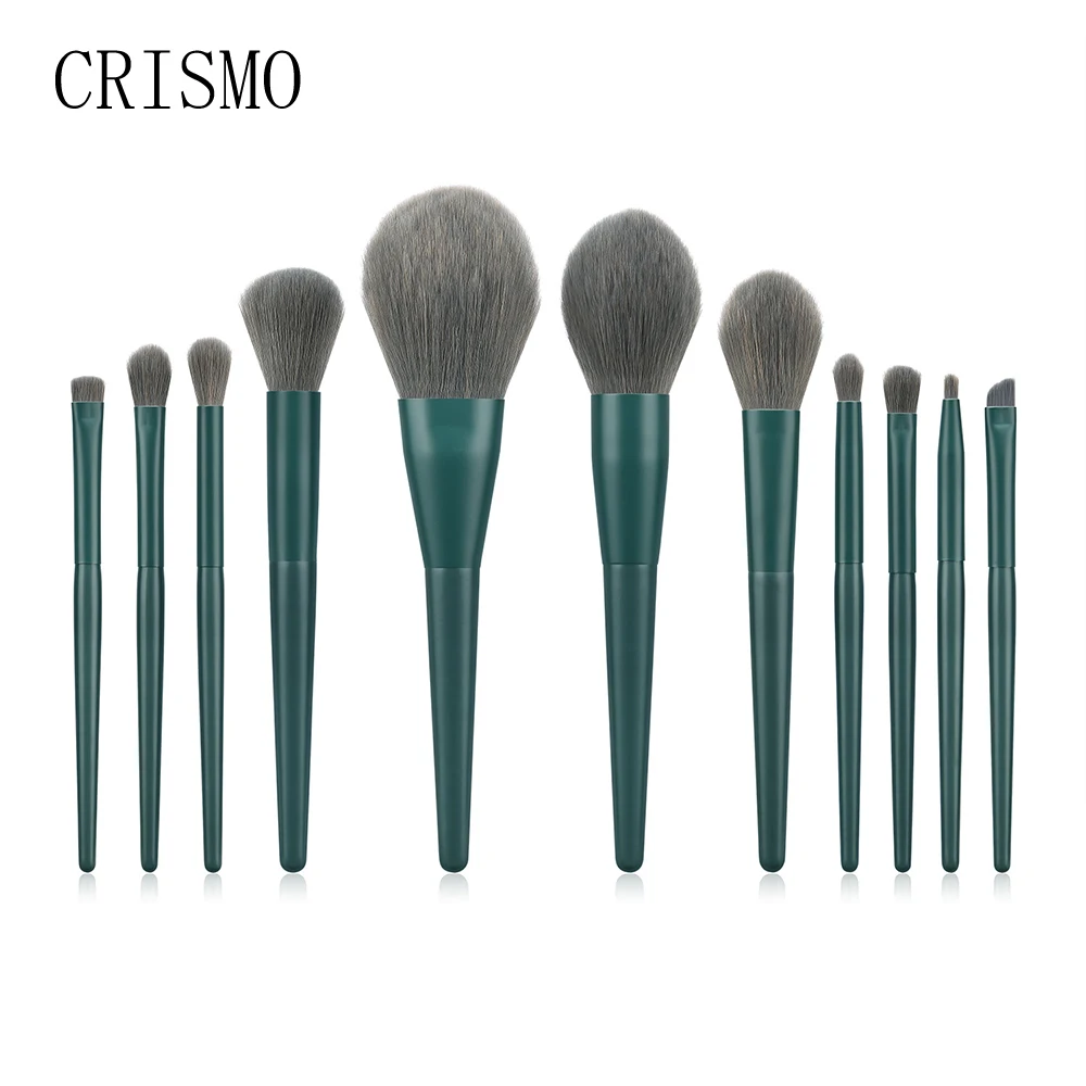 

CRISMO 11Pcs Pro Beauty Makeup Brush Set Powder Eyeshadow Concealer Foundation Make Up Brushes Synthetic Hair Brochas Maquillaje