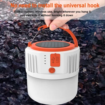 

Universal 3 In 1 24LEDS Camping Lamp Solar Powered 5 Modes Outdoor Waterproof Hanging Tent Light Portable Garden Ergonomic