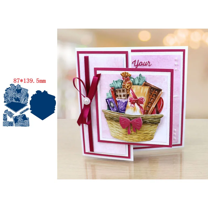 

Delicious Chocolates Food Bow Decorations Metal Cutting Dies Scrapbooking Paper DIY Cards Crafts Embossing Die Cuts New 2019