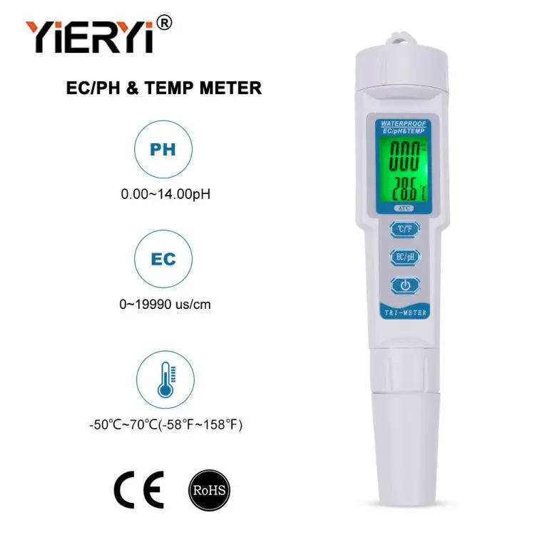 Многопараметрический анализатор качества воды yieryi измеритель питьевой PH EC 3 в 1 |