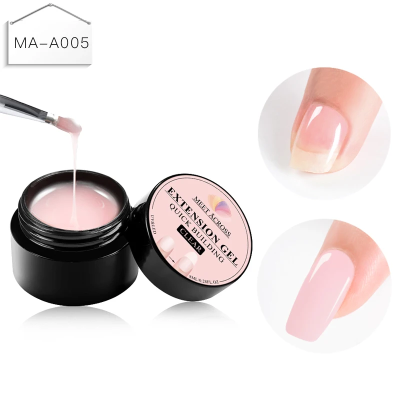 TS00719 MEET ACROSS Poly Nail Gel Polish Set LED Clear UV Extension Nail Varnish Art Kit Quick Building For Nails Manicure Tool - Цвет: TS00719