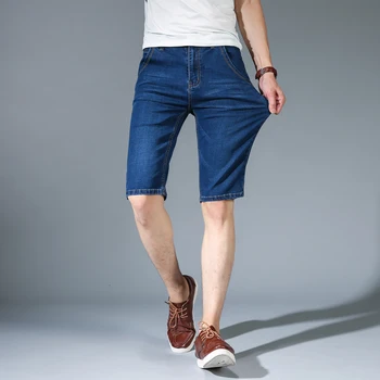 

Fast Shipping Summer Brand Thin High Quality Cotton Denim Jeans Male Short Men Knee Length Soft Blue Casual Shorts