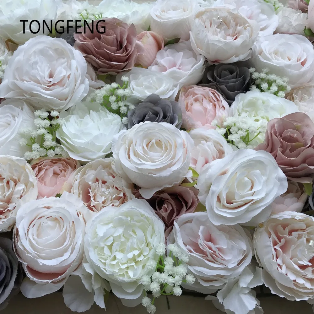 TONGFENG 10 шт./лот цветок бегун свадебное украшение искусственный шелк Роза Пион 3D цветок стены свадебные декорации