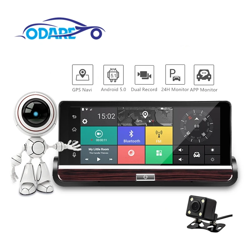 Odare 7\IPS Android 5.0 Car DVR Dash Camera GPS Navigation 3G Wifi Video Recorder Bluetooth Dual Lens DVR Full HD 1080P Dash cam