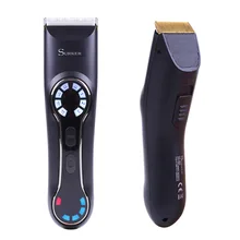 Surker с цифрами ЖК-дисплей керамический нож машинка для стрижки волос Электрический фейдер бесшумные электрические машинки для стрижки волос быстрая зарядка