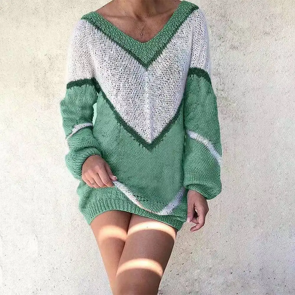 

LOOZYKIT Women Pull V-Neck Sweaters 2019 Loose Sweater Women's Sweater Jumper Candy Color Harajuku Chic Long Sweater Girl