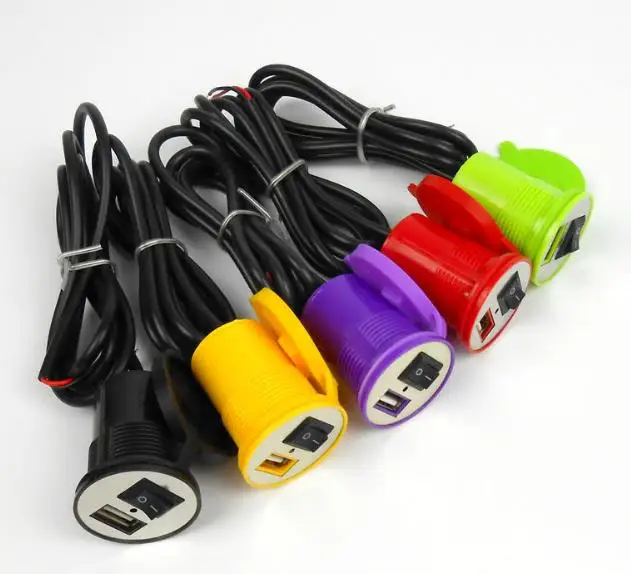 200 шт USB мотоцикл прикуриватель розетка переключатель мотоцикл 12V розетка мотоцикл телефон зарядное устройство адаптер