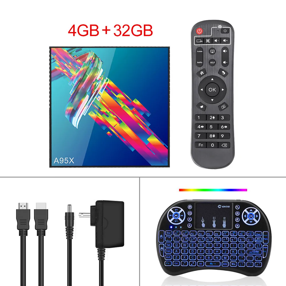 4GB 32GB Backlit i8 ТВ приставка Android 9,0 A95X R3 Смарт ТВ приставка 4 Гб ОЗУ Android ТВ приставка 9,0 USB3.0 двойной Wifi Netflix Youtube 4K медиаплеер pk X96 мини - Цвет: 4GB 32GB Backlit i8