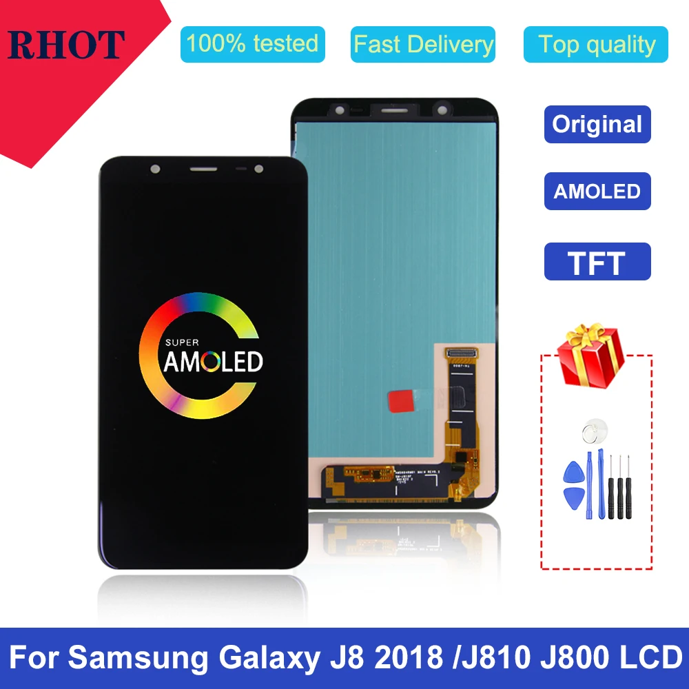 Оригинальный/OLED/TFT 100% протестированный 6 0 &quotJ8 2018 ЖК экран для Samsung Galaxy J8 J810 J810FN