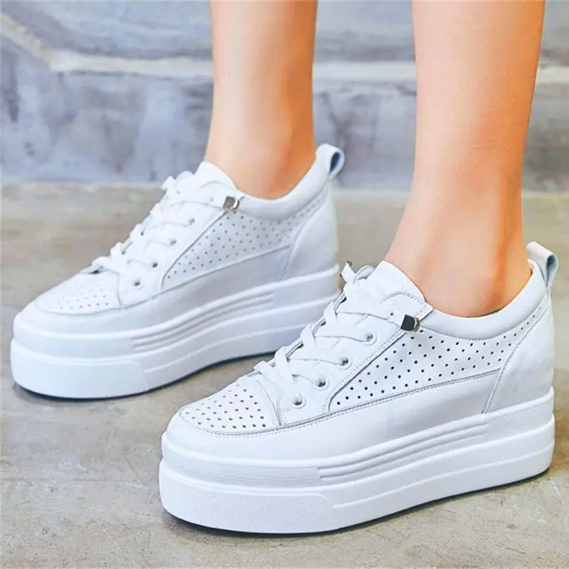 

Oxfords Casual Shoes Women's Cow Leather Round Toe Platform Wedge Fashion Sneakers Ankle Boots 34 35 36 37 38 39