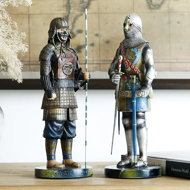 

Roman Armor Soldier Samurai Knight Model Crafts Character Decor Ornaments Desktop Display Home Decor Accessories Creative Crafts