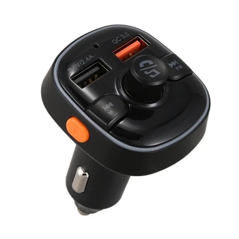 

Bluetooth FM Transmitter for Car, Upgraded V5.0 and 7 Color LED Backlit Car Radio Bluetooth Adapter Supports QC3.0 Fast Charging