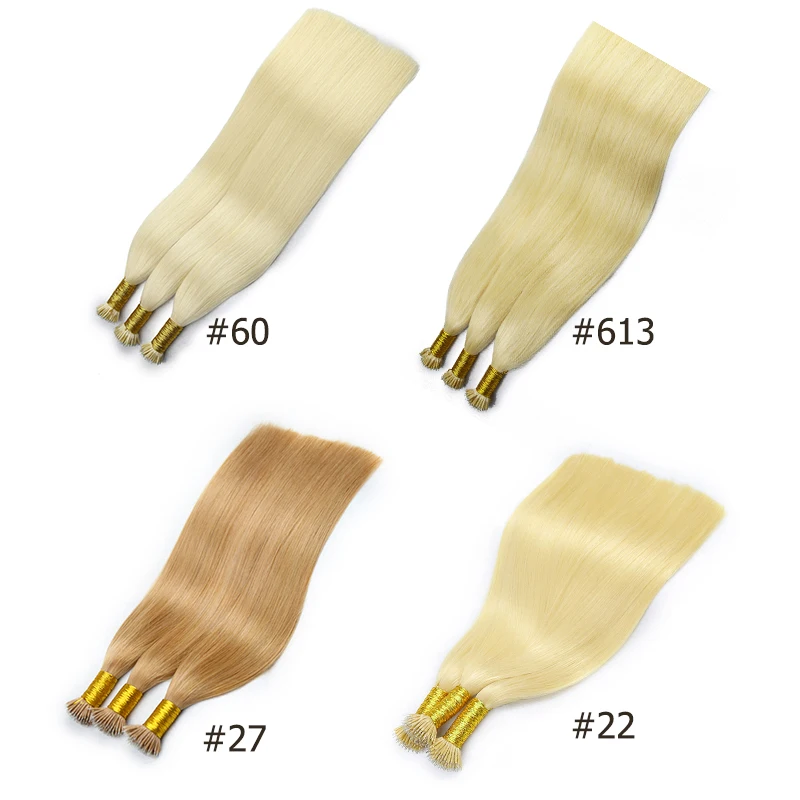 QHP Nano Ring Hair Extensions 100% Raw Virgin Human Hair Stick Pre Bonded Straight 50pc 1g/pc