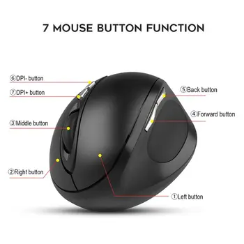 

2.4G 2.4G Wireless Gaming Mouse Ergonomic LED Backlit Light 2400DPI Vertical Game Mice with USB Receiver Kit for PC Computer Use