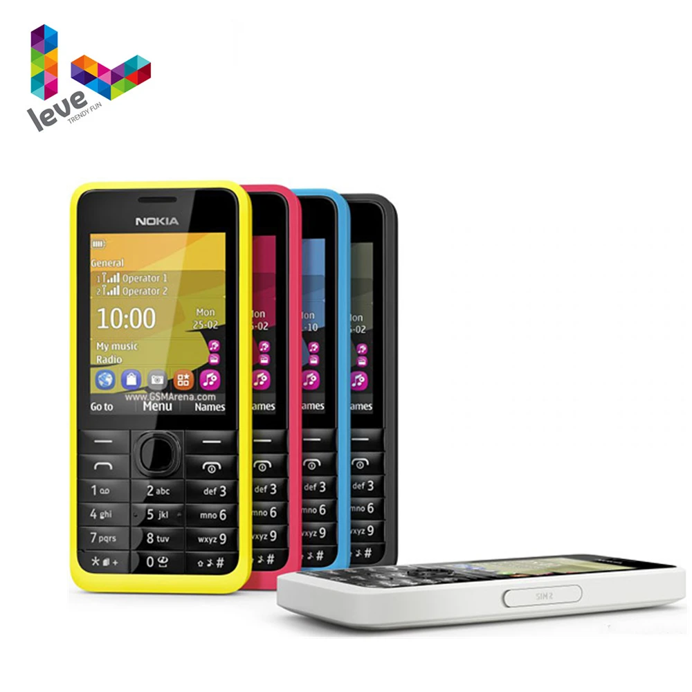 Gran venta Nokia-teléfono móvil 301 Original renovado, con hebreo WCDMA, 3MP, 2,4 ', Tarjeta Sim Dual OnwZe3Qeo3n