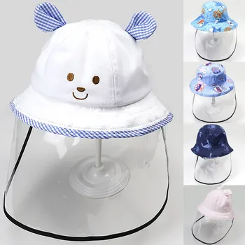 

Chidrens Anti-spitting Protective Hat Dustproof Cover Kids Fisherman Cap Hat kids cute outdoor camping hats Bicycles wear